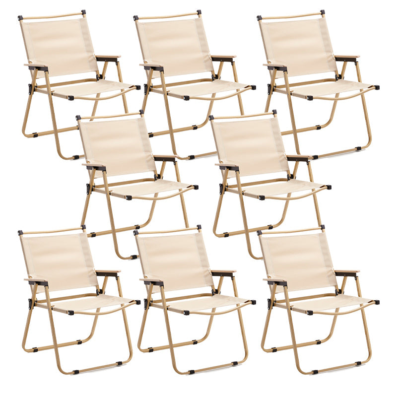 Contemporary Outdoor Chair Folding Brown Patio Dining Chair with Arm