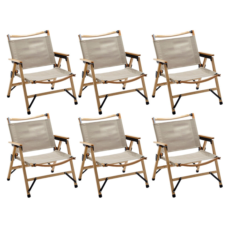 Contemporary Outdoor Chair Folding Brown Patio Dining Chair with Arm