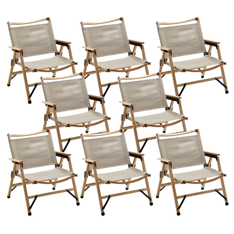 Contemporary Outdoor Chair Folding Brown Patio Dining Chair with Arm