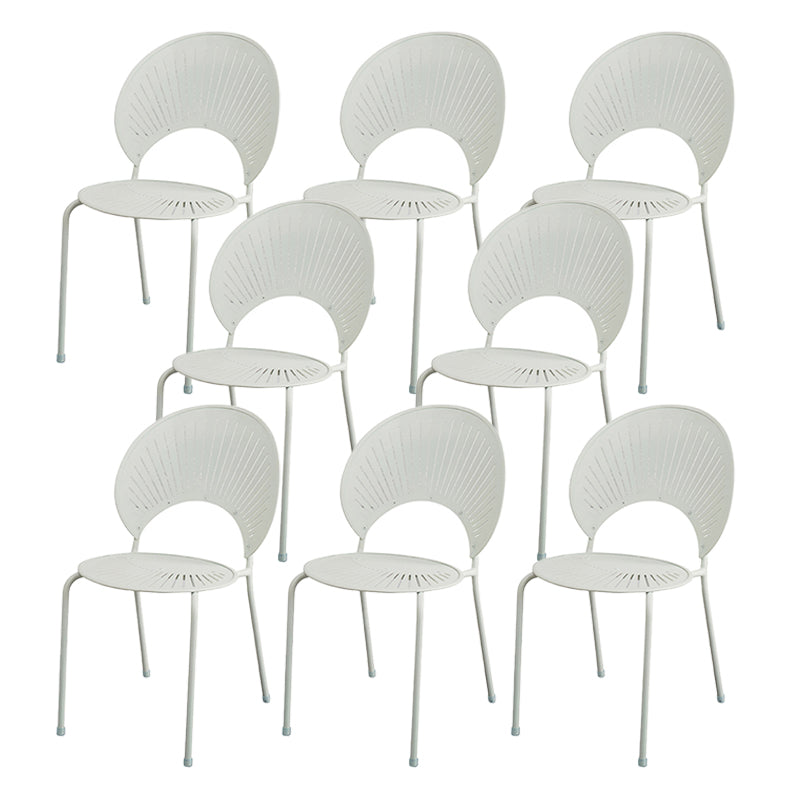 20" Wide Contemporary Side Chair Aluminum Armles Dining Side Chair