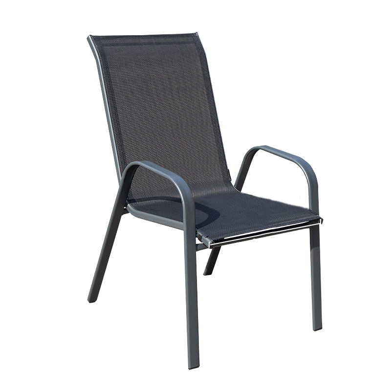 Modern Metal Patio Dining Chair Stacking Outdoors Dining Chairs with Arm