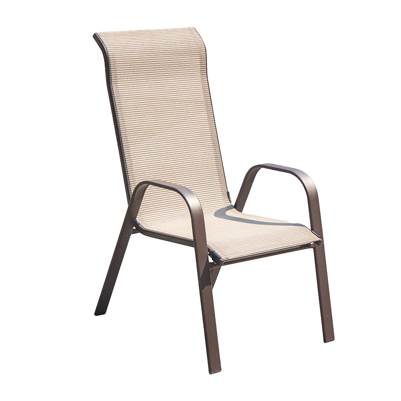 Modern Metal Patio Dining Chair Stacking Outdoors Dining Chairs with Arm