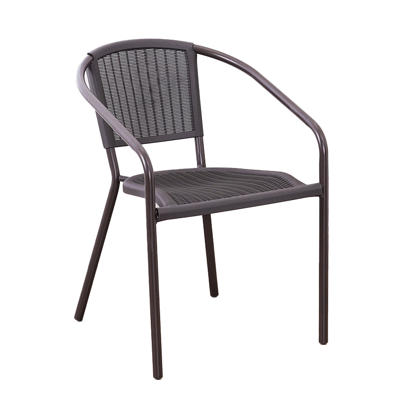 Modern Metal Patio Dining Chair Stacking Outdoors Dining Chairs with Arm