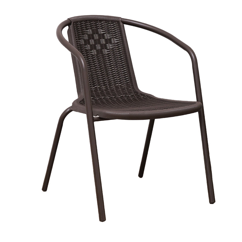 Modern Metal Patio Dining Chair Stacking Outdoors Dining Chairs with Arm