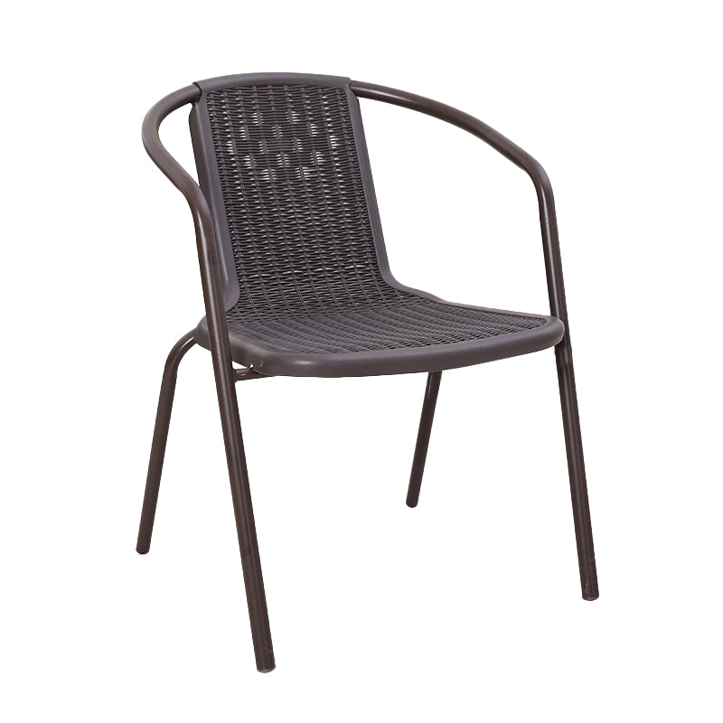 Modern Metal Patio Dining Chair Stacking Outdoors Dining Chairs with Arm