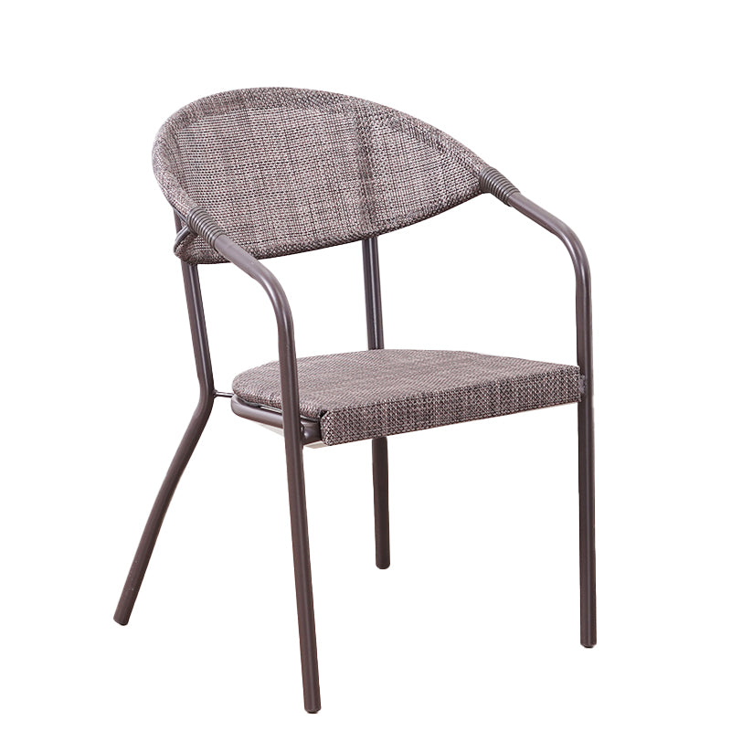 Modern Metal Patio Dining Chair Stacking Outdoors Dining Chairs with Arm