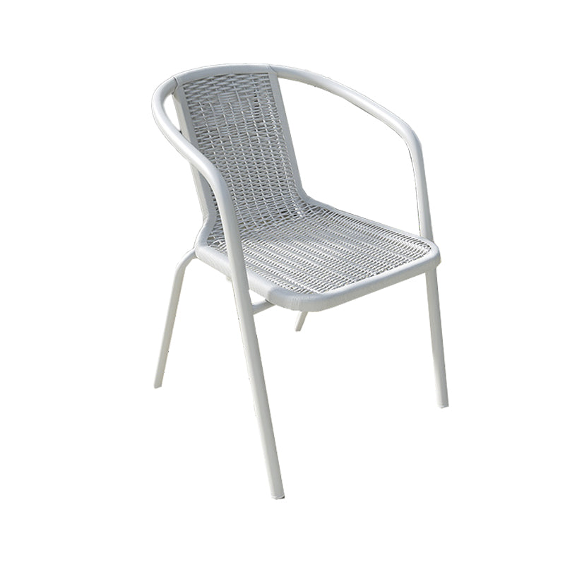 Modern Metal Patio Dining Chair Stacking Outdoors Dining Chairs with Arm