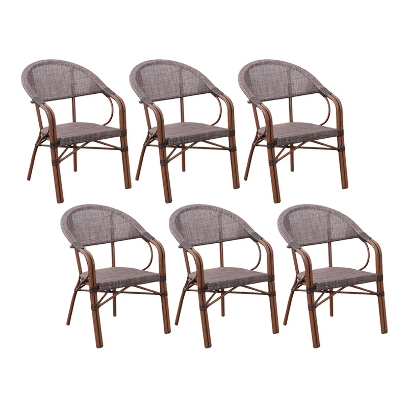 Modern Metal Patio Dining Chair Stacking Outdoors Dining Chairs with Arm