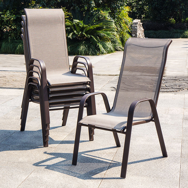 Metal Outdoors Dining Chairs Modern Patio Dining Chair with Arm