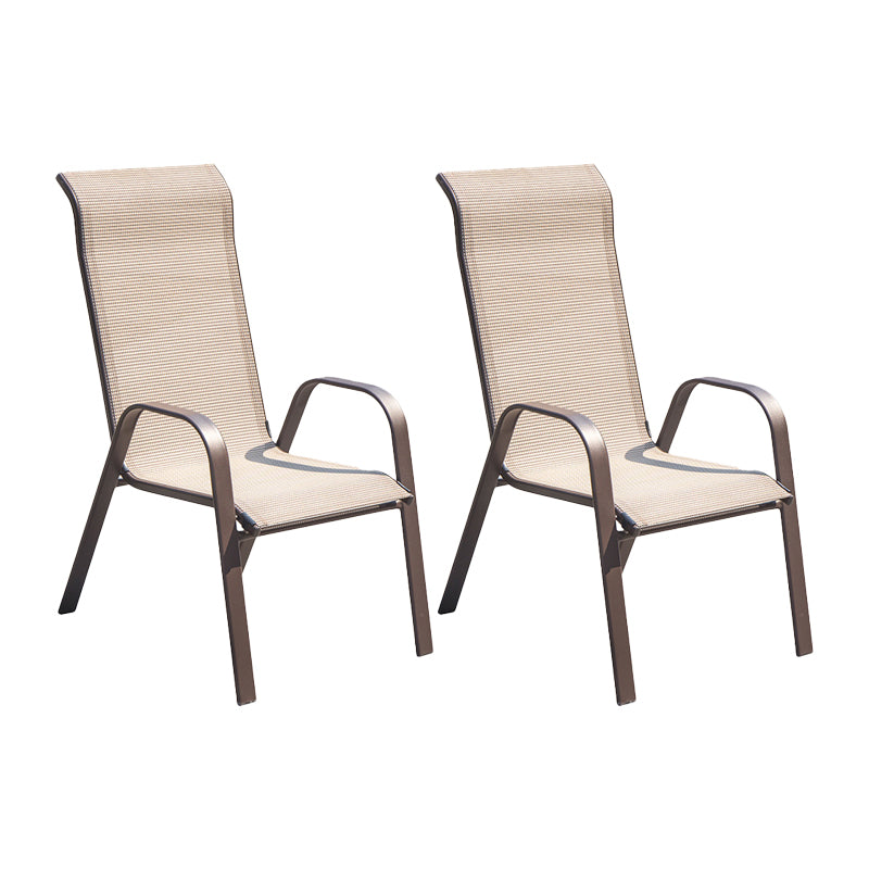 Metal Outdoors Dining Chairs Modern Patio Dining Chair with Arm