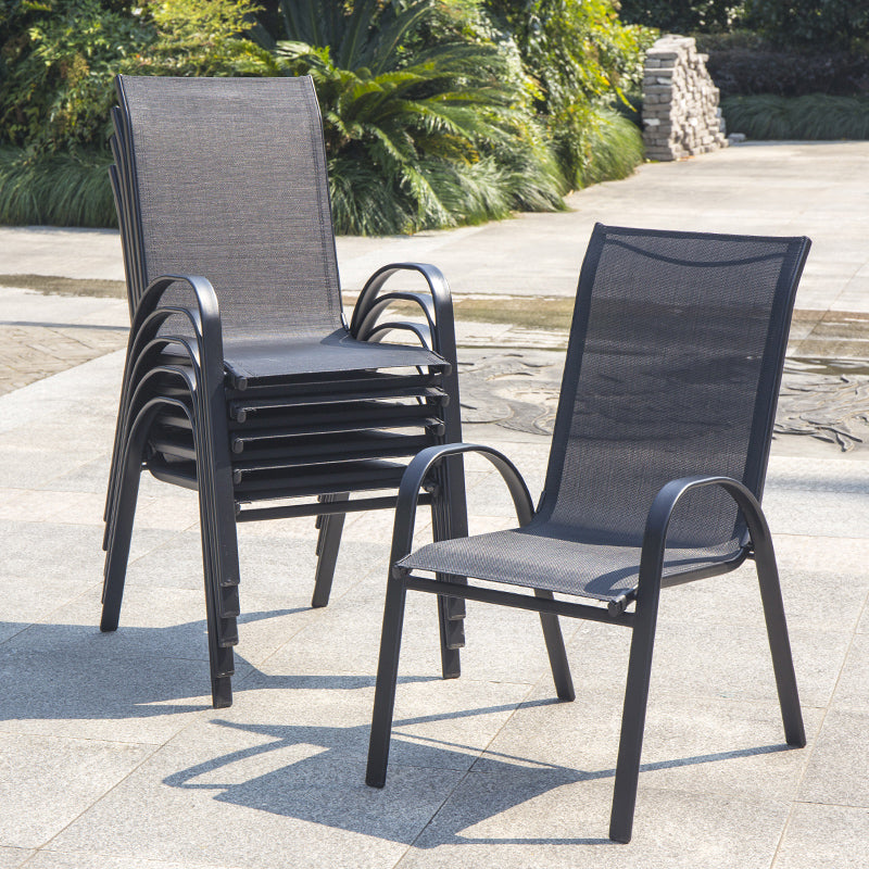 Metal Outdoors Dining Chairs Modern Patio Dining Chair with Arm