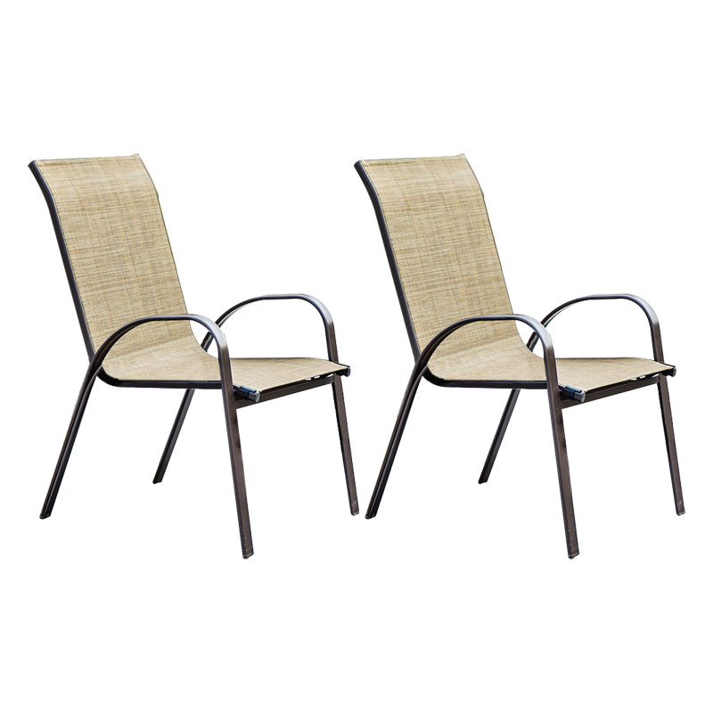 Metal Outdoors Dining Chairs Modern Patio Dining Chair with Arm