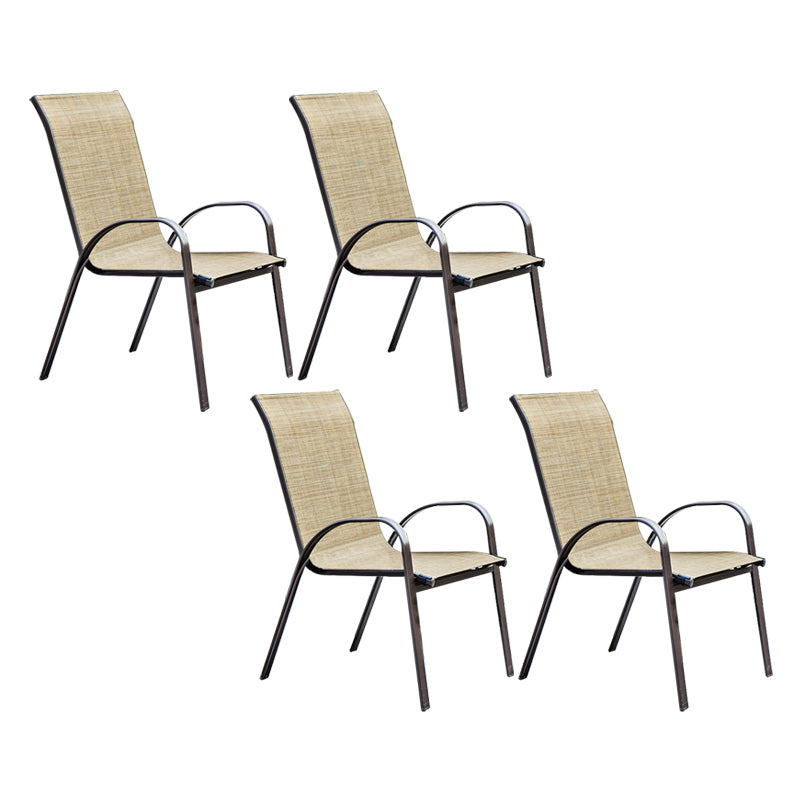 Metal Outdoors Dining Chairs Modern Patio Dining Chair with Arm