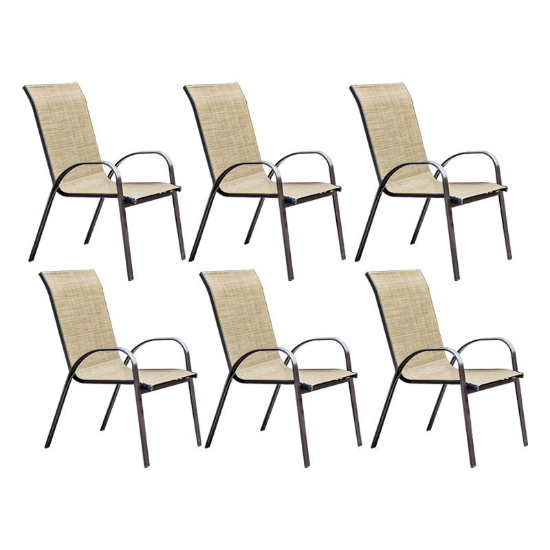 Metal Outdoors Dining Chairs Modern Patio Dining Chair with Arm