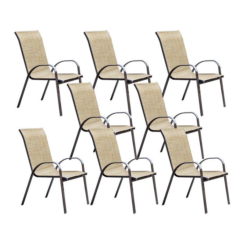 Metal Outdoors Dining Chairs Modern Patio Dining Chair with Arm