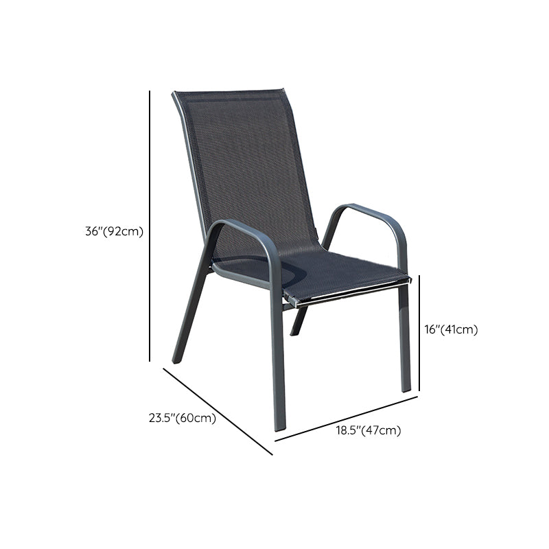 Metal Outdoors Dining Chairs Modern Patio Dining Chair with Arm