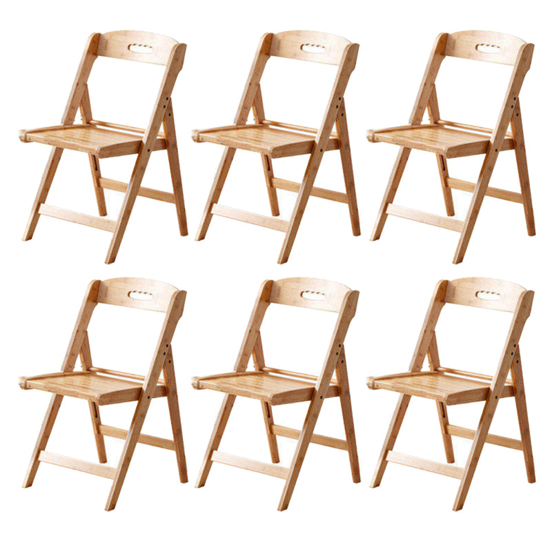 Brown and Natural Dining Side Chair Bamboo Folding Patio Dining Chair