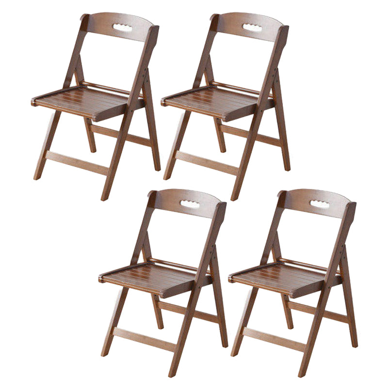 Brown and Natural Dining Side Chair Bamboo Folding Patio Dining Chair