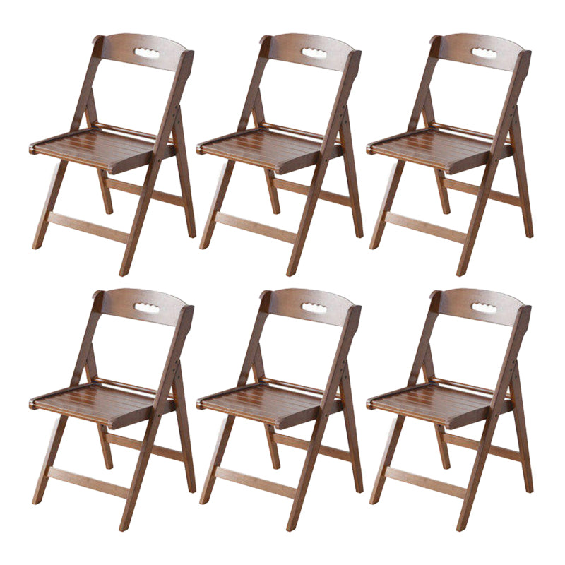 Brown and Natural Dining Side Chair Bamboo Folding Patio Dining Chair