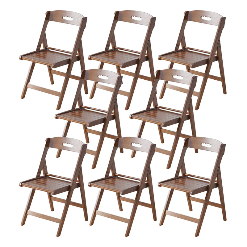 Brown and Natural Dining Side Chair Bamboo Folding Patio Dining Chair