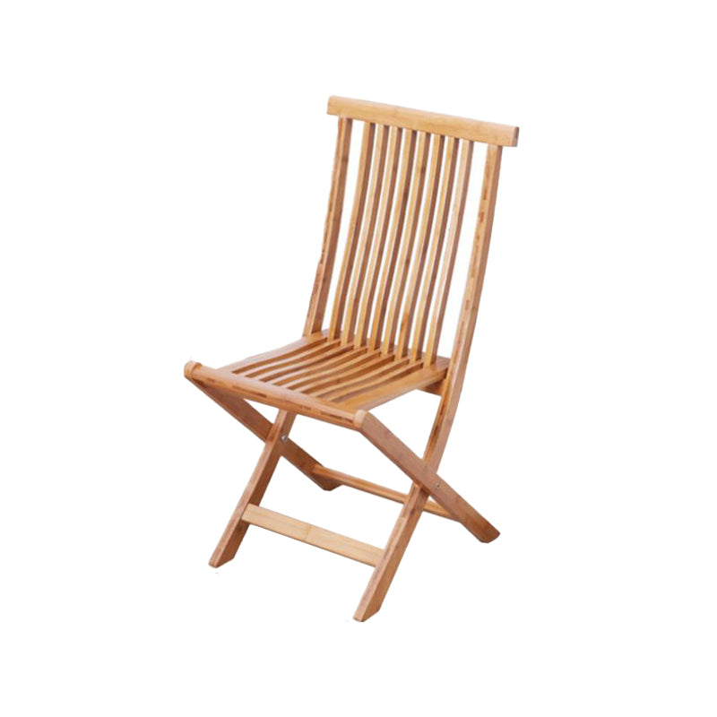 Brown and Natural Dining Side Chair Bamboo Folding Patio Dining Chair