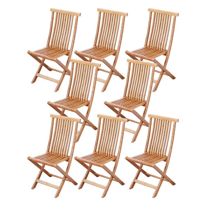 Brown and Natural Dining Side Chair Bamboo Folding Patio Dining Chair