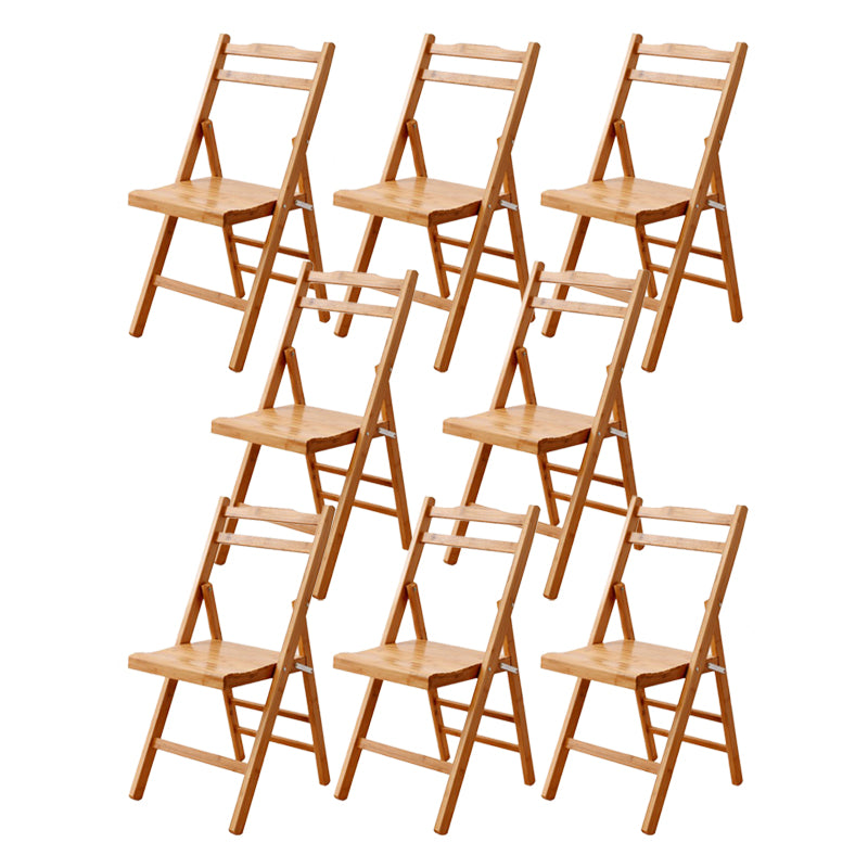 Brown and Natural Dining Side Chair Bamboo Folding Patio Dining Chair