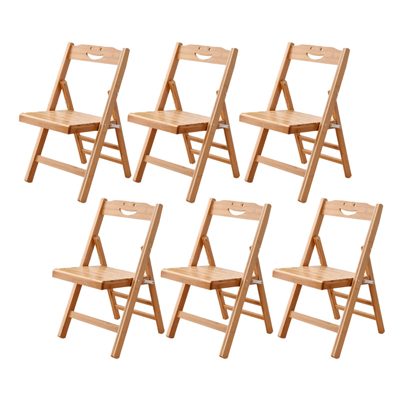 Brown and Natural Dining Side Chair Bamboo Folding Patio Dining Chair