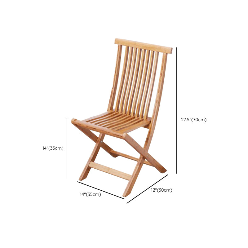 Brown and Natural Dining Side Chair Bamboo Folding Patio Dining Chair