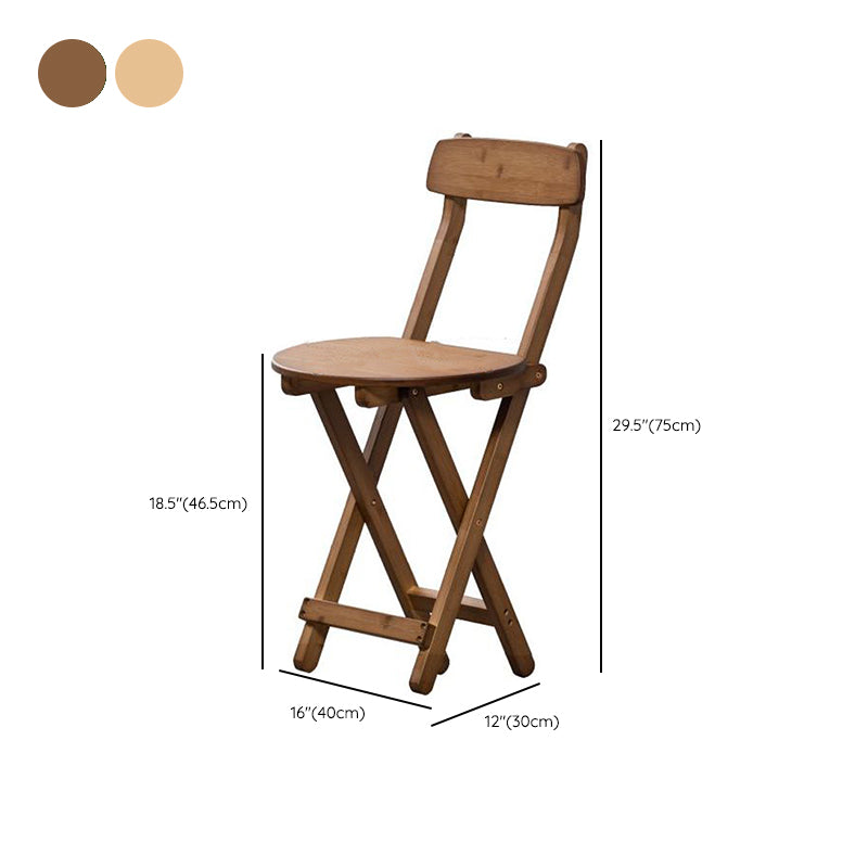 Brown and Natural Dining Side Chair Bamboo Folding Patio Dining Chair