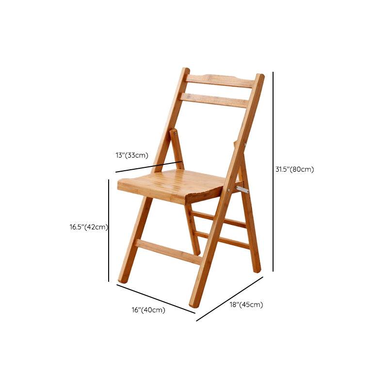 Brown and Natural Dining Side Chair Bamboo Folding Patio Dining Chair