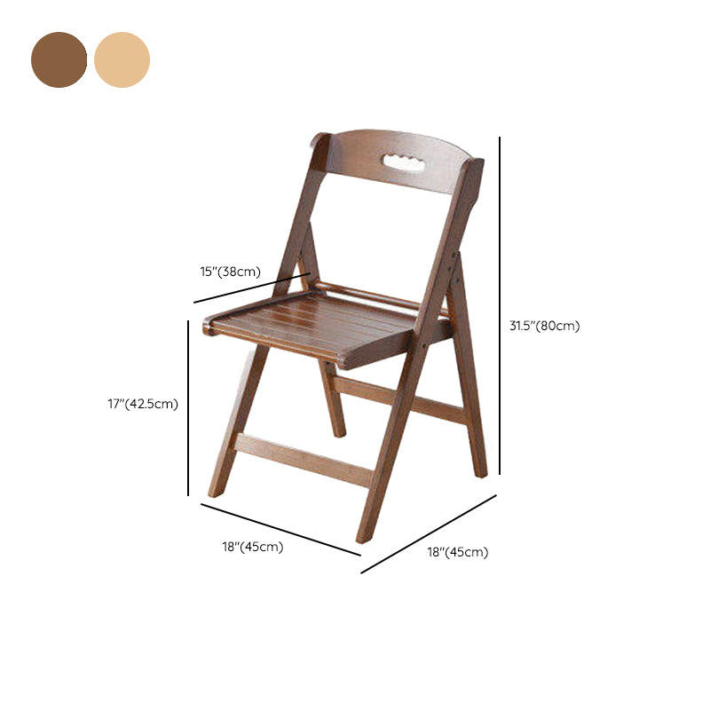 Brown and Natural Dining Side Chair Bamboo Folding Patio Dining Chair