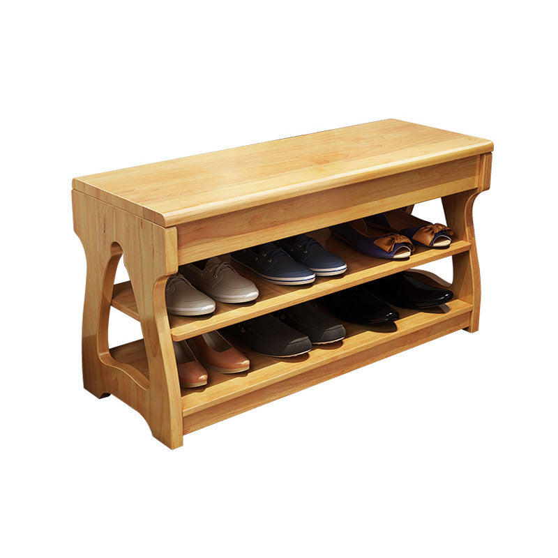 Modern Entryway Bench Wooden Seating Bench with Shoe Storage , 12" Width