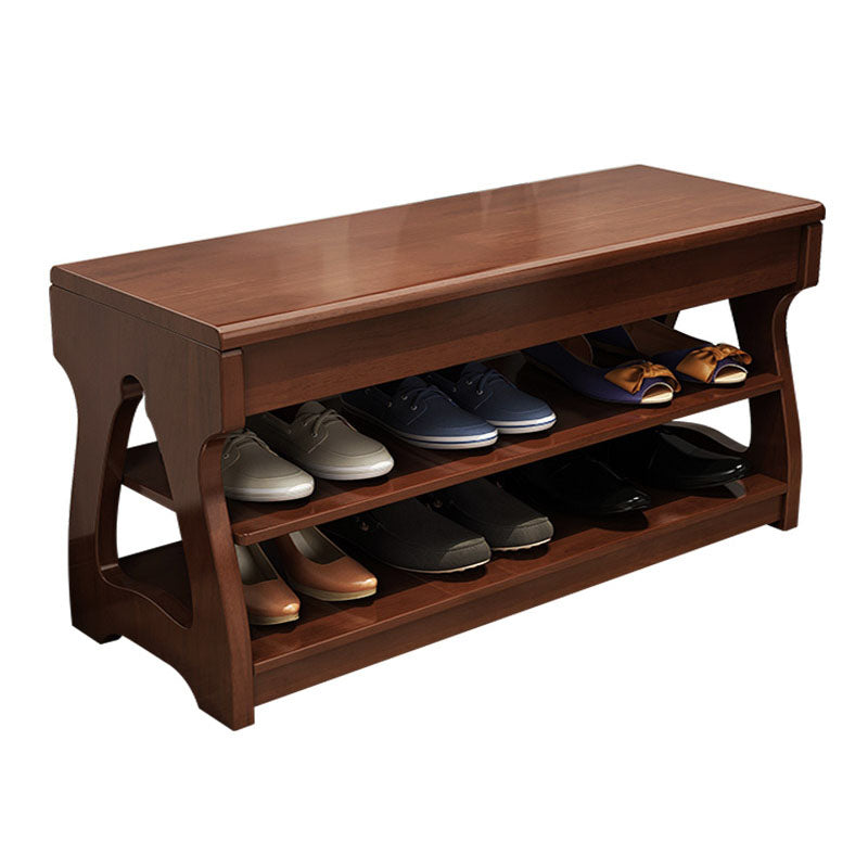 Modern Entryway Bench Wooden Seating Bench with Shoe Storage , 12" Width