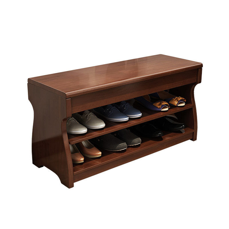 Modern Entryway Bench Wooden Seating Bench with Shoe Storage , 12" Width