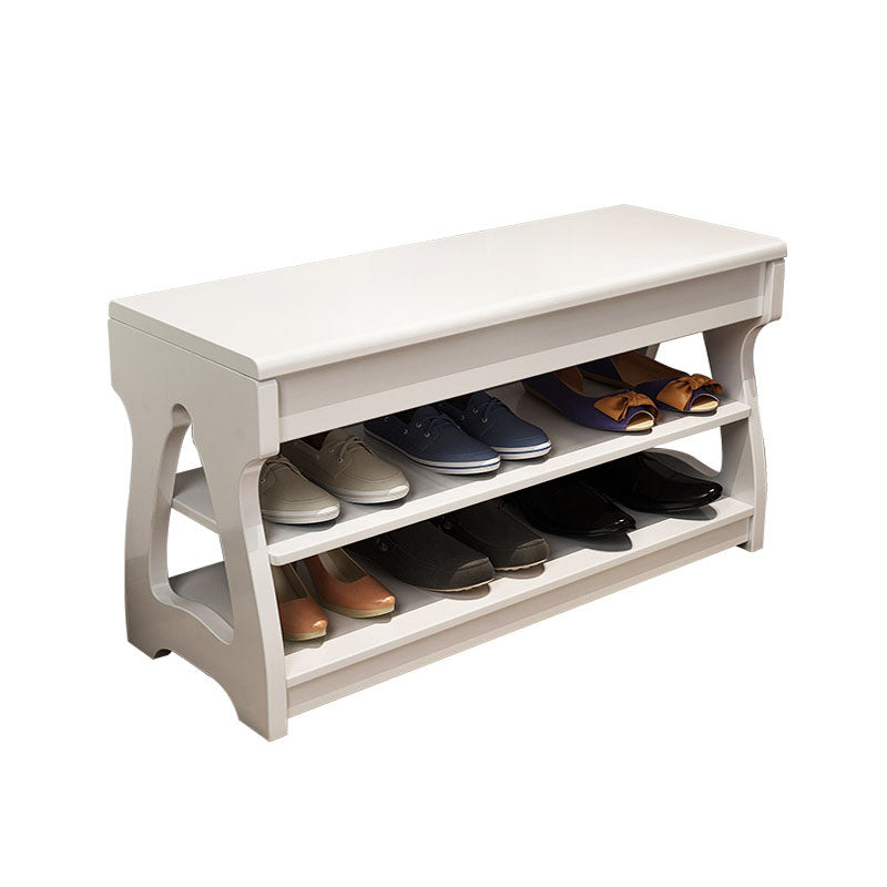 Modern Entryway Bench Wooden Seating Bench with Shoe Storage , 12" Width