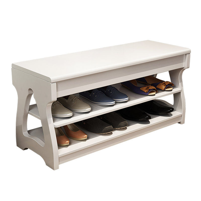 Modern Entryway Bench Wooden Seating Bench with Shoe Storage , 12" Width