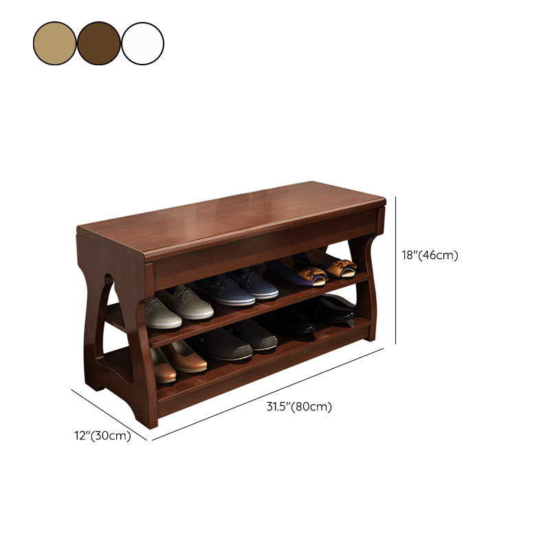 Modern Entryway Bench Wooden Seating Bench with Shoe Storage , 12" Width