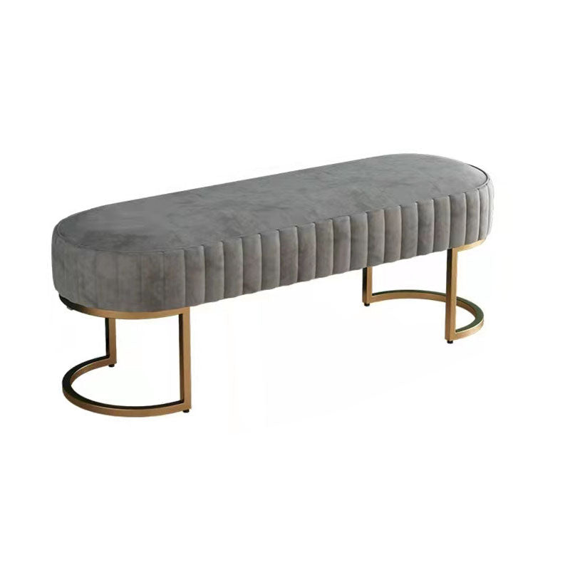 Modern Entryway Bench Cushioned Metal Seating Bench , 12.5 Inch W