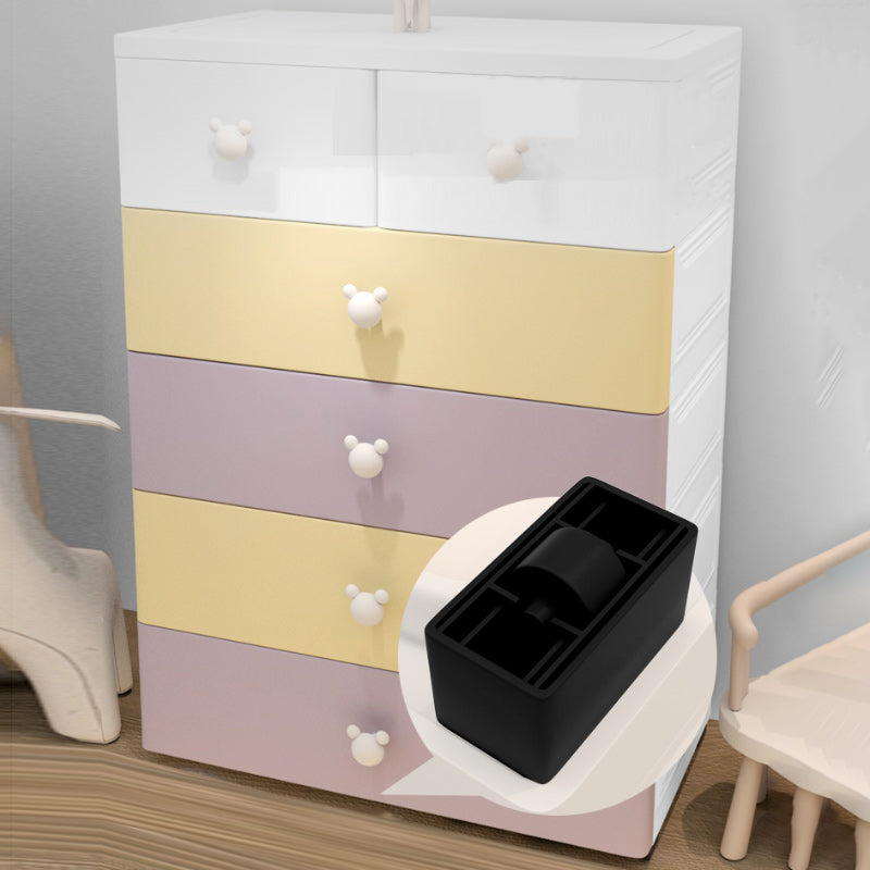 Plastic Kids Nightstand Scandinavian Nursery Dresser with 6 Drawers , 14.82-inch W