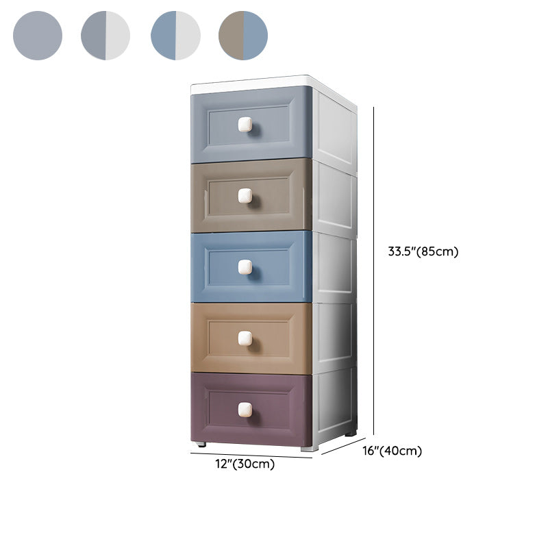 Scandinavian Plastic Baby Dresser Vertical Kids Furniture with Drawers