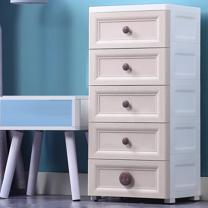 Contemporary Vertical Baby Dresser Plastic Kids Furniture for Bedroom