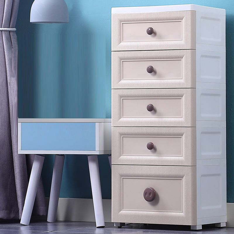 Contemporary Vertical Baby Dresser Plastic Kids Furniture for Bedroom