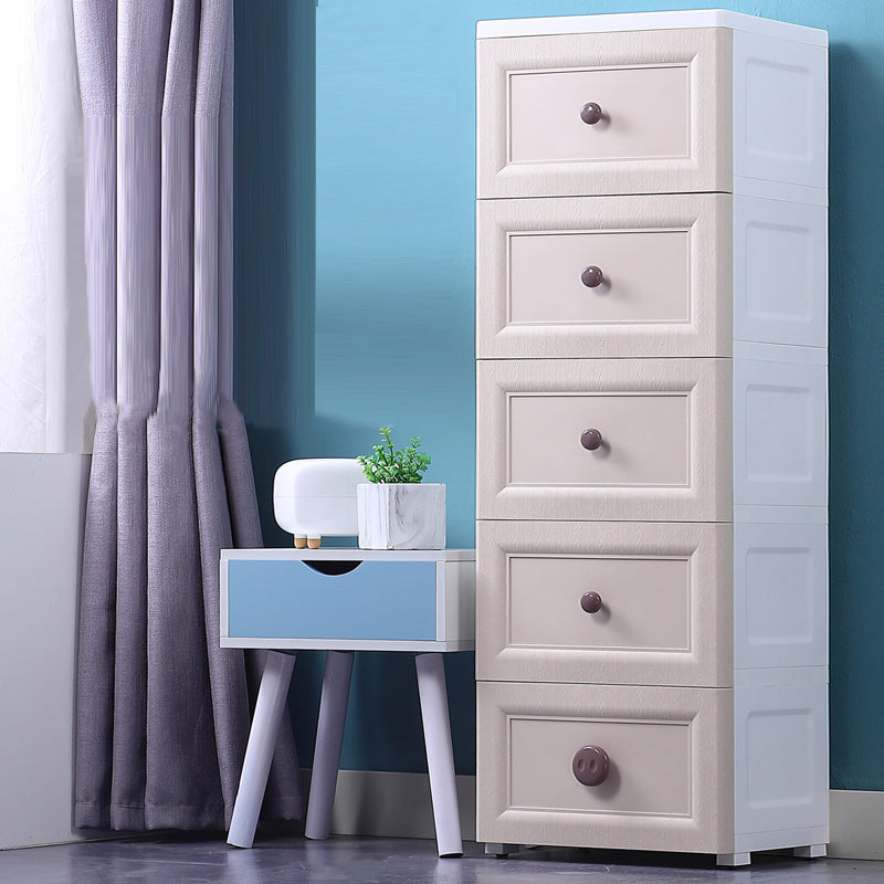 Contemporary Vertical Baby Dresser Plastic Kids Furniture for Bedroom