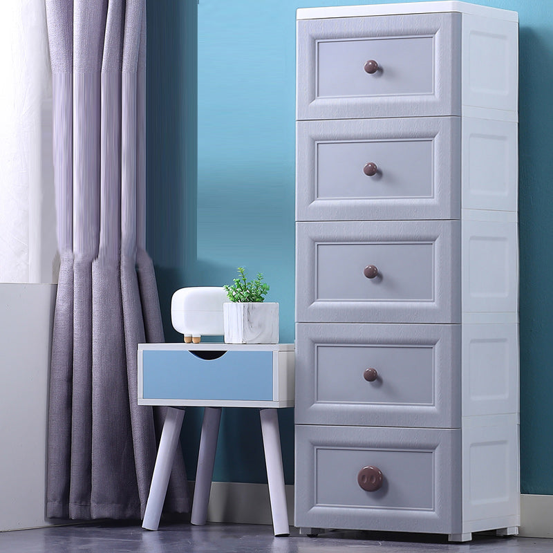 Contemporary Vertical Baby Dresser Plastic Kids Furniture for Bedroom