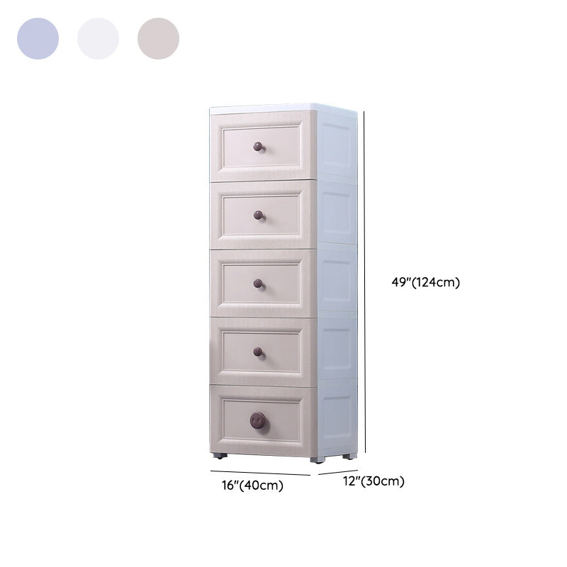 Contemporary Vertical Baby Dresser Plastic Kids Furniture for Bedroom