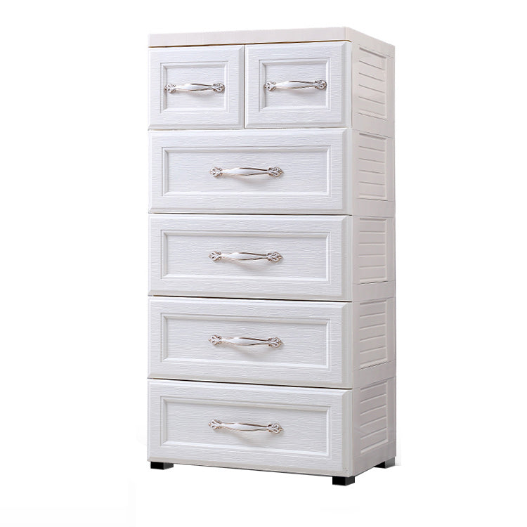 Plastic Kids Nightstand Modern Nursery Dresser with 5/6 Drawers , 15.6 Inch W