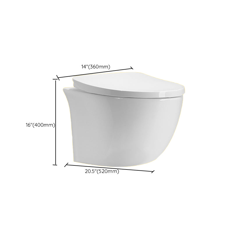 Contemporary One Piece Toilet Bowl Wall Mount Porcelain Flush Toilet