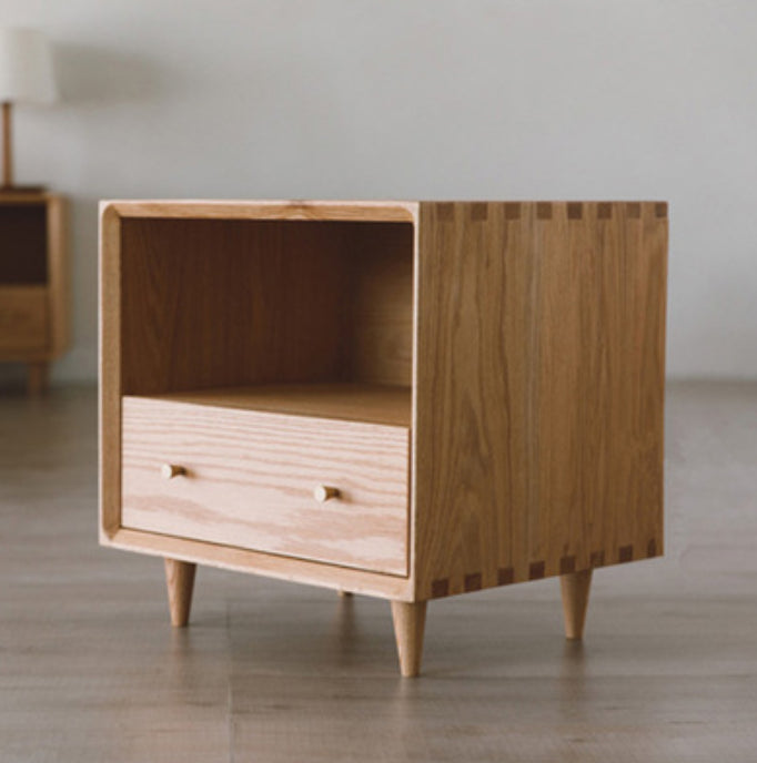 Modern Bed Nightstand Drawers Included Pine Night Table for Bedroom