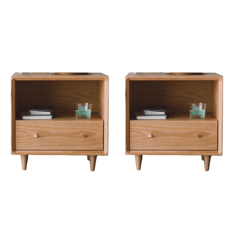 Modern Bed Nightstand Drawers Included Pine Night Table for Bedroom